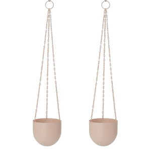 花・観葉植物用ポット ファンヌ ハンギング CP HANGING (2個入り) 23057 底穴なし パウダーコートスチール製 (代引き不可) ハンキングポット 吊るしタイプ FARM (p257)