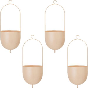 花・観葉植物用ポット ファンヌ ハンキング N P HANGING (4個入り) 23101 底穴なし パウダーコートスチール製 (代引き不可) ハンキングポット 吊るしタイプ FARM (p259)