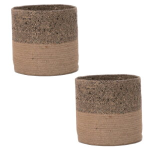 花・観葉植物用ポット ジュートバスケット ツートーン 24 BASKET (2個入り) 39022 底穴なし バスケット (代引き不可) 中型鉢カバー FARM (p307)