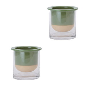花・観葉植物用ポット ボタニカルソーク 11 CO Glass POT (2個入り) 93186 底穴なし ガラス (代引き不可) ミニポット FARM (p159)