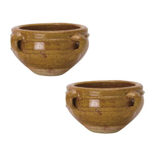 花・観葉植物用ポット チュニジアン グレイズ LC Teracotta POT (2個入り) 15023 底穴あり 受皿なし (代引き不可) 中型ポット FARM (p123)