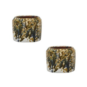 花・観葉植物用ポット ダナ 11 B Ceramic POT (2個入り) 71111 底穴なし 鉢タイプ (代引き不可) 小型鉢カバー FARM (p39)