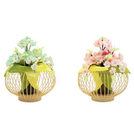 アウトレット品 雛人形 桜橘単品 しだれ桜橘 中 緑と黄色 高さ14cm インテリア ディスプレイ 見切処分品