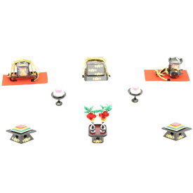 アウトレット品 雛人形 道具単品 雛道具6品セット 20号 黒塗り 6点 (26a-ya-0399) インテリア ディスプレイ 見切処分品