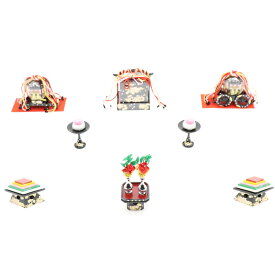 アウトレット品 雛人形 道具単品 雛道具6品セット 28号 黒塗り 6点 (26a-ya-0402) インテリア ディスプレイ 見切処分品