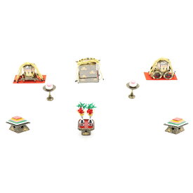 アウトレット品 雛人形 道具単品 雛道具6品セット 28号 黒塗り 6点 (26a-ya-0404) インテリア ディスプレイ 見切処分品