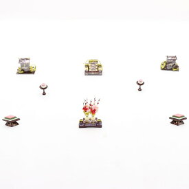 アウトレット品 雛人形 道具単品 雛道具6品セット 20号 溜色 6点(26a-ya-0412) インテリア ディスプレイ 見切処分品