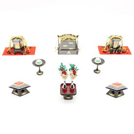 アウトレット品 雛人形 道具単品 雛道具6品セット 35号 黒塗り 6点 (26a-ya-0432) インテリア ディスプレイ 見切処分品