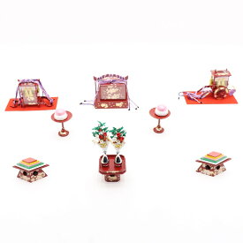 アウトレット品 雛人形 道具単品 雛道具6品セット 35号 朱赤塗り 6点 (26a-ya-0440) インテリア ディスプレイ 見切処分品