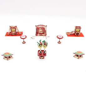 アウトレット品 雛人形 道具単品 雛道具6品セット 35号 朱赤塗り 6点 (26a-ya-0441) インテリア ディスプレイ 見切処分品