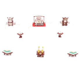 アウトレット品 雛人形 道具単品 雛道具6品セット 25号 ワイン色塗り 6点 (26a-ya-0447) インテリア ディスプレイ 見切処分品