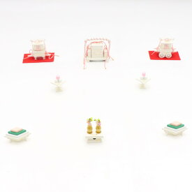 アウトレット品 雛人形 道具単品 雛道具6品セット 25号 白塗り 6点 (26a-ya-0448) インテリア ディスプレイ 見切処分品