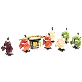 アウトレット品 雛人形 その他人形単品 大名行列（家来七人・御駕籠） 紫・緑・赤・薄橙 7人 お駕籠付き (26a-ya-0764) インテリア ディスプレイ 見切処分品