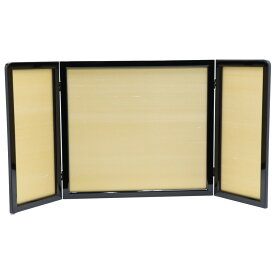 アウトレット品 屏風単品 三曲屏風 18号 薄茶色 絹しけ レトロ アートスタンド 幅95cm (26a-ya-0926) インテリア ディスプレイ 見切処分品