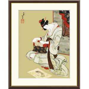 額絵 葛飾北斎 新年風俗図:朝化粧 f8・f6・f4サイズ 日本の名画シリーズ Hokusai gk-a5-j2138(p115) (J2-138) (代引き不可) 日本画 インテリア