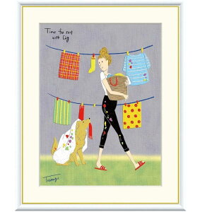 額絵 山田つむぎ ランドリー f8・f6・f4サイズ Time for rest 〜動物のいる暮らし〜 Tsugumi gk-a5-j3n007(p73) (J3-N007) (代引き不可) 現代アート インテリア