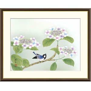 額絵 西尾香悦 紫陽花 f8・f6・f4サイズ 現代日本画シリーズ 花鳥画 夏飾り gk-a5-j4b028(p153) (J4-B028) (代引き不可) 日本画 インテリア