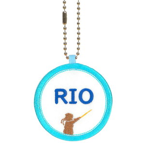 キッズ お名前タグ(名入れキーホルダー) 剣道1 na-kendo1 ブルー縁色 名前刺繍糸ブルー 入学、通学、部活、習い事用名前札、お名前付け、名入れ