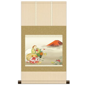 本格ミニ掛軸 現代日本画 干支 巳年 [巳年大黒南天] 長江桂舟 新絹本 [KM3R2-159] 工芸美術画