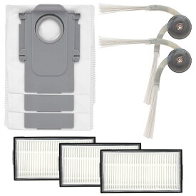 ロボロック Saros 10R用 サイドブラシN2、エアフィルターK、紙パックC 交換パーツ 8点セット 互換品