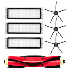 ロボロック S6 / S5 シリーズ ロボット掃除機用 交換パーツ 7点セット 互換品（サイドブラシ×3個 / エアフィルター×3個 / メインブラシ×1個）