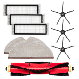 ロボロック S6 / S5 シリーズ ロボット掃除機用 交換パーツ 9点セット 互換品（サイドブラシ×3個 / エアフィルター×3個 / メインブラシ×1個 / モップクロス×2枚）