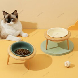 猫食器 小さめ 猫 皿 えさ皿 水 水飲み 猫えさいれ食器 陶器 高い 角度 調整 300ml 給餌器