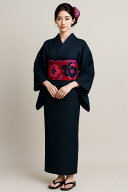 浴衣 単品 しじら織 仕立て上がり 女性用 舞STYLE 綿100％ 155cm-168cm 黒地 無地 夏祭り 花火大会 新品…