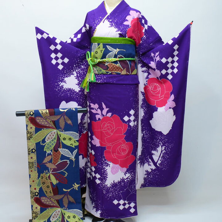 楽天市場】振袖・帯・襦袢3点セット 着物と帯：日本製 成人式 新品（株 