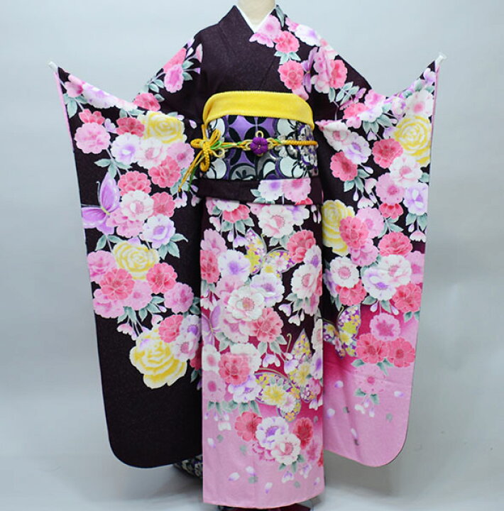 楽天市場】振袖 正絹 着物 単品 仕立て上がり 百花繚乱 ラメ入り 花と 