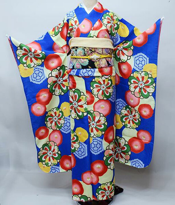 楽天市場】振袖 着物 単品 合繊 仕立て上がり 花ひめ 小紋柄 成人式 