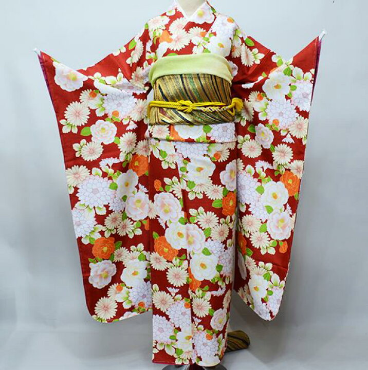 楽天市場】振袖 着物 単品 合繊 仕立て上がり 花ひめ 小紋柄 成人式  