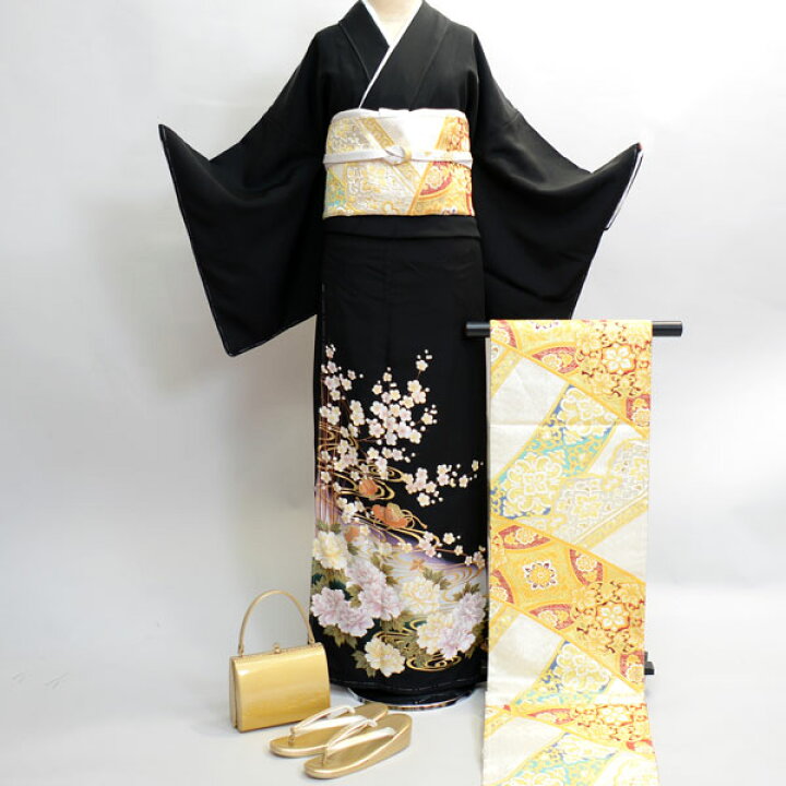 楽天市場】黒留袖 着物 正絹 フルセット 家紋入れ 別途￥6000 小物まで 