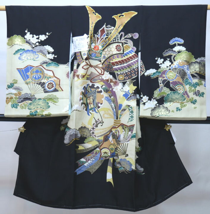 楽天市場】お宮参り 産着 男児 正絹 のしめ 豪華絢爛 金刺繍 黒地 羽二 