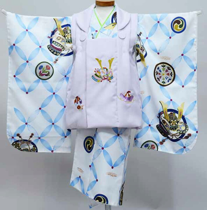 楽天市場】七五三 三歳 男児 被布着物フルセット 刺繍小紋柄 祝着 三才 