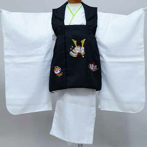 七五三 三歳 男児 被布着物フルセット 刺繍小紋柄 祝着 三才 3歳 3才 男の子 新品(株)安田屋 NO37895