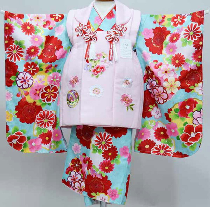 楽天市場】七五三 三歳 女児 被布着物フルセット 被布に刺繍入り もも 