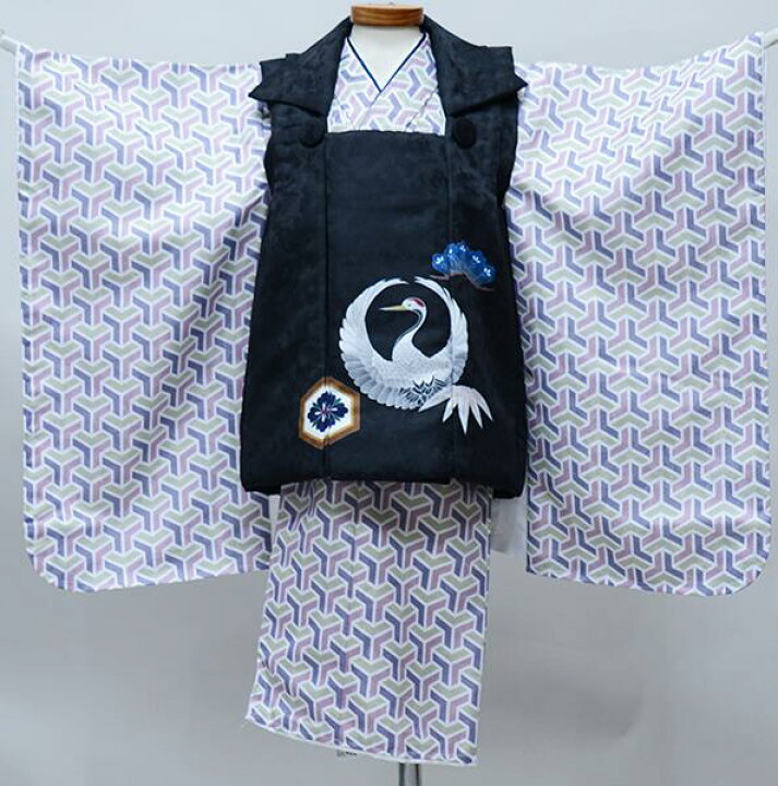 楽天市場】七五三 三歳 男児 被布着物セット 鶴 祝着 三才 3歳 3才 