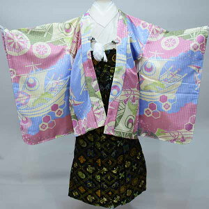 七五三 五歳 男児 男の子 五才 5歳 5才 羽織袴フルセット 羽織 袴 着物 祝着 おりびと 紋袴 お仕立て無料 新品(株)安田屋 NO36234