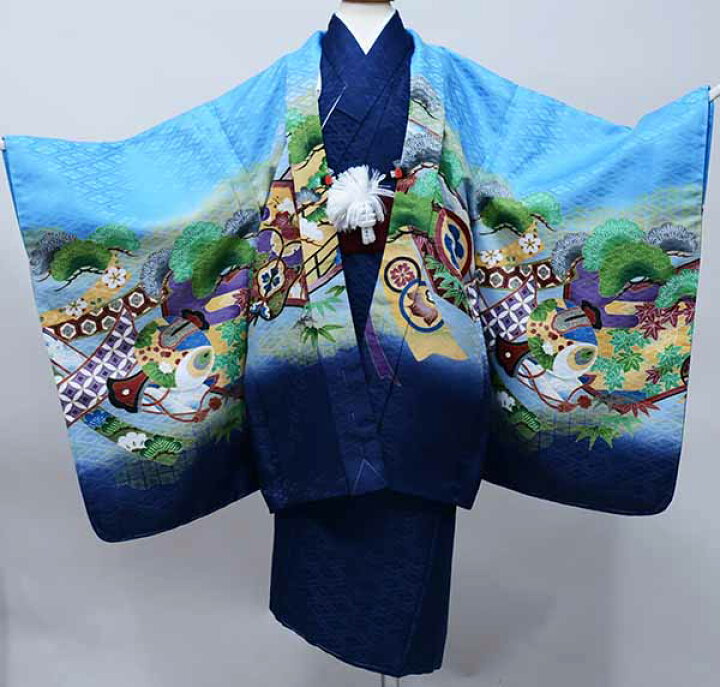 楽天市場】七五三 五歳 男児 羽織・着物・襦袢3点セット 綸子地 金刺繍 