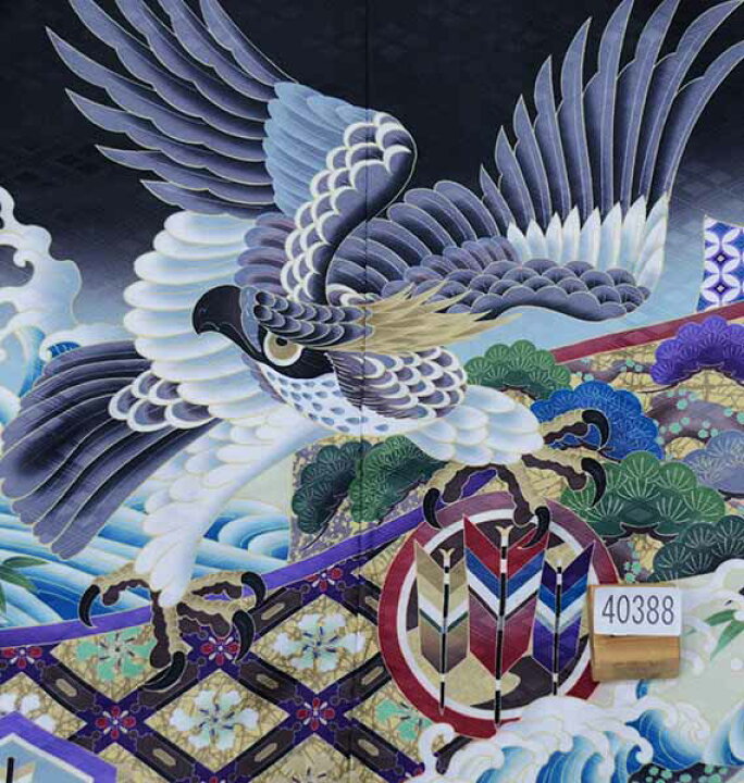 楽天市場】七五三 五歳 男児 羽織・着物・襦袢3点セット 綸子地 黒地 