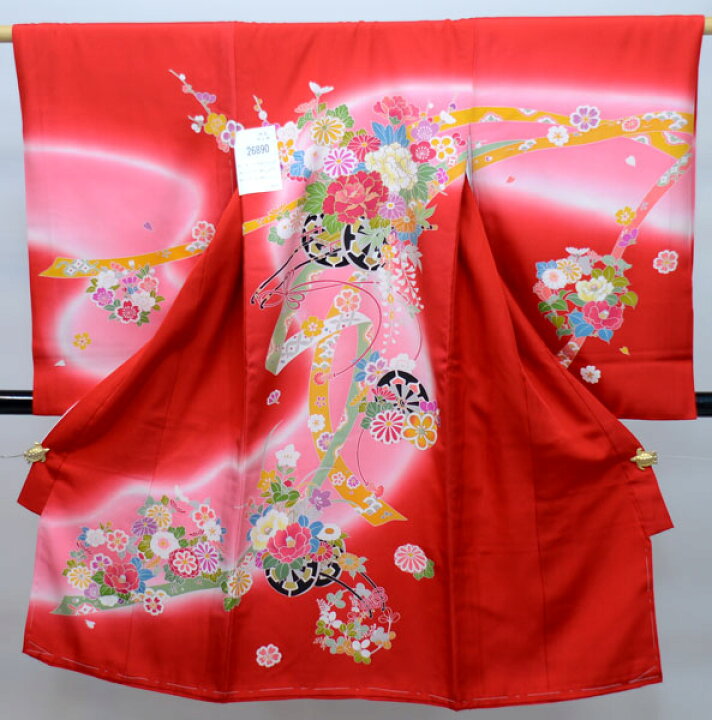 楽天市場】お宮参り産着 女児 女の子 正絹 のしめ 祝着 着物 一つ身 初 