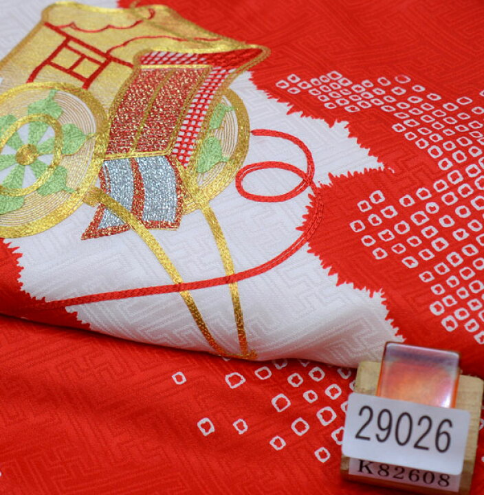 楽天市場】お宮参り産着 女児 女の子 正絹 のしめ 金刺繍 赤色 祝着 
