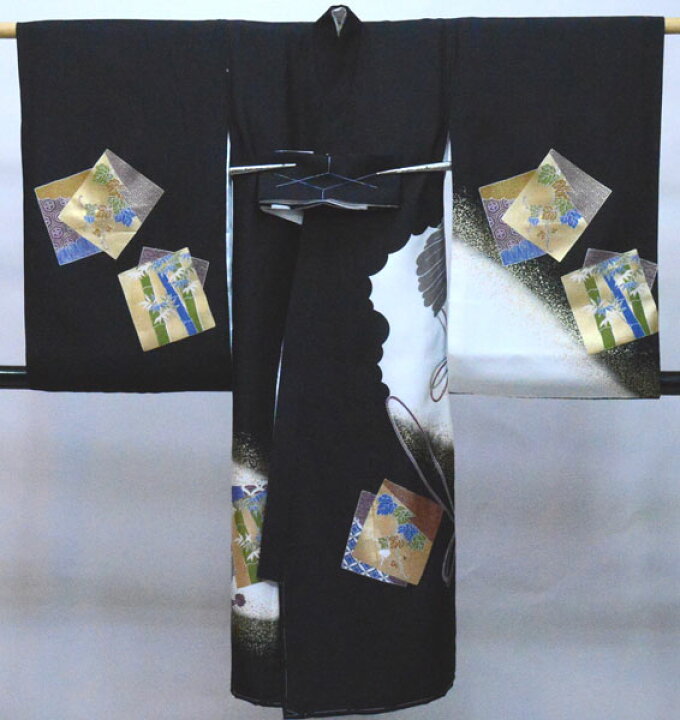 楽天市場】お宮参り産着 男児 正絹 のしめ 日本製 黒地 祝着 新品 (株 