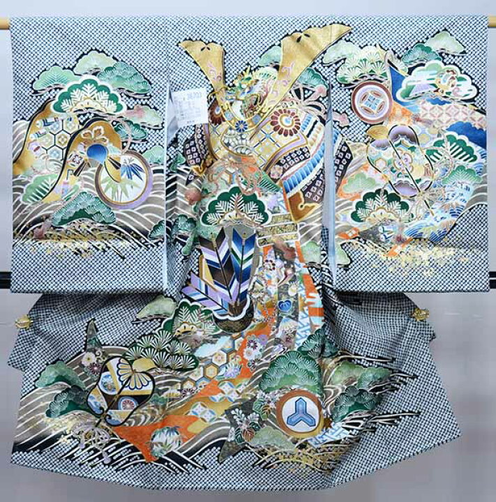 楽天市場】お宮参り 産着 男児 男の子 合繊 のしめ 綸子地 金刺繍 兜 