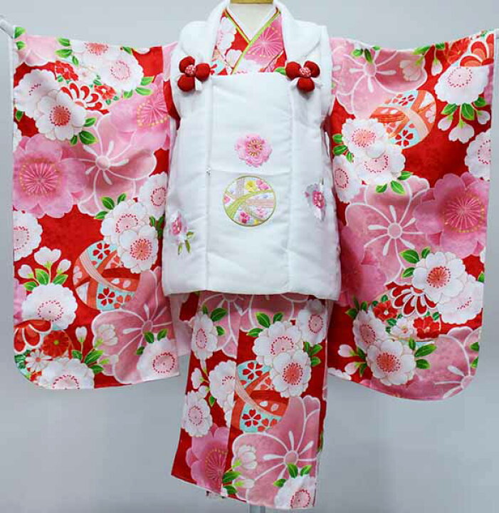 楽天市場】七五三 三歳 女児 女の子 被布着物フルセット 被布に刺繍 