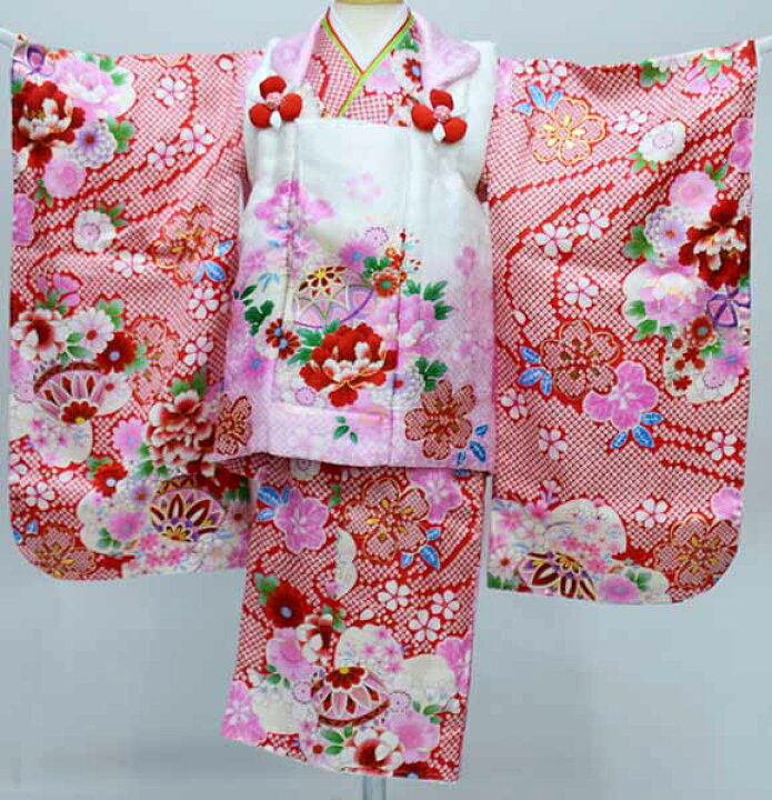 楽天市場】七五三 三歳 女児 女の子 被布着物フルセット 正絹 半衿伊達 