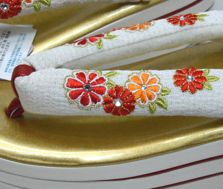 楽天市場】草履 ヒール高 桂 由美 菊刺繍 白 フリーサイズ 適合  