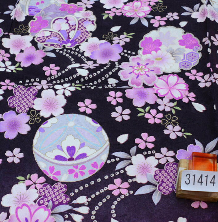振袖 正絹 新品 着物単品 仕立て上がり 紫色 NO31414