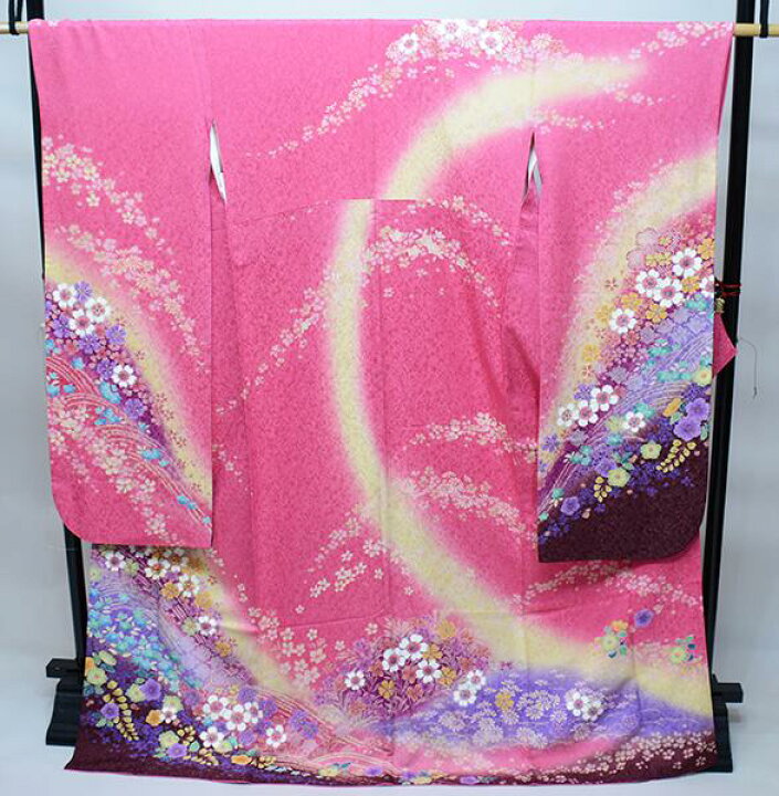 楽天市場】振袖 正絹 着物単品 仕立て上がり 百花繚乱 金駒刺繍 ラメ  